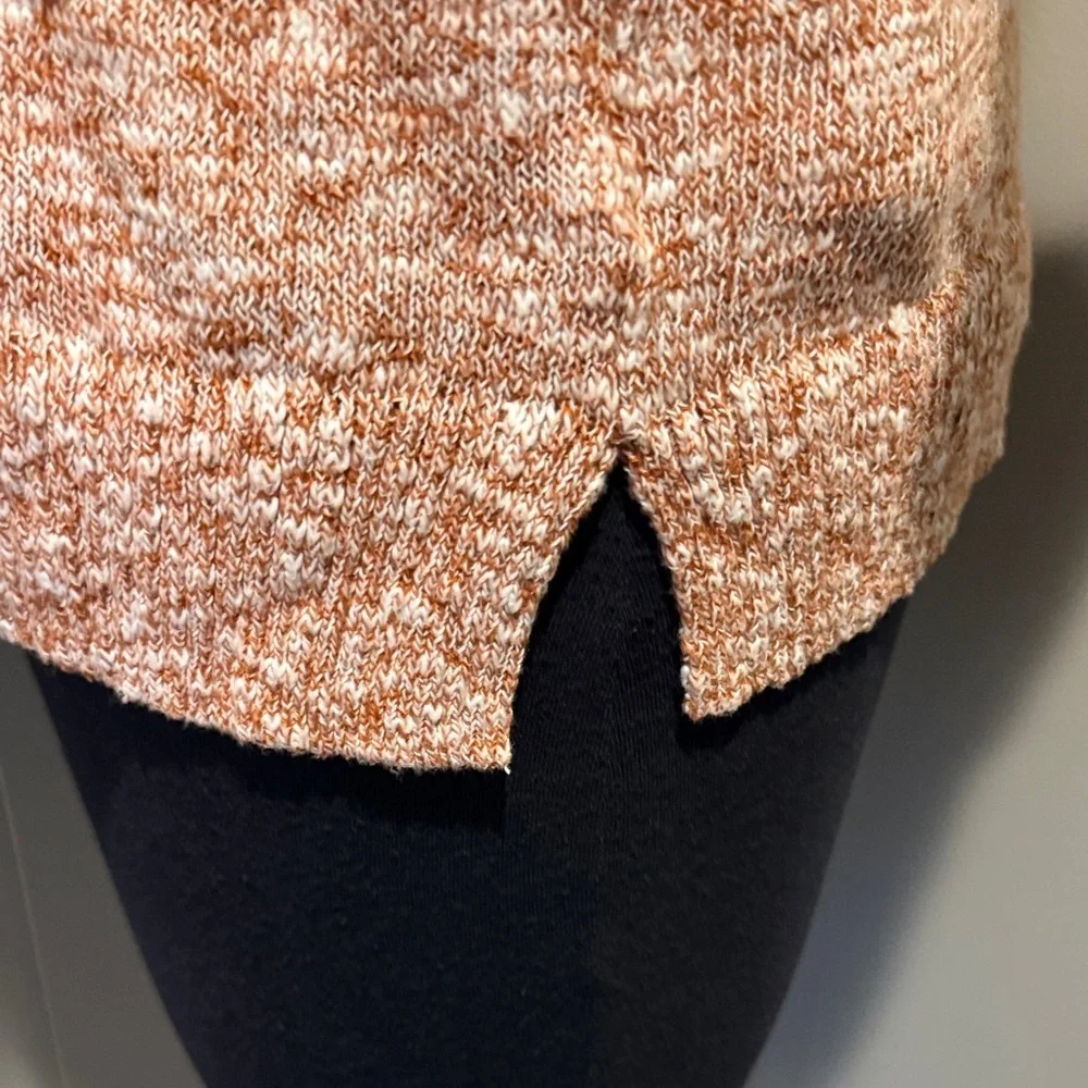 J. Crew Women's Small Speckled Knit Sweater - Rusty Orange and White